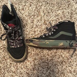 Vans Black and Camouflage High-Tops